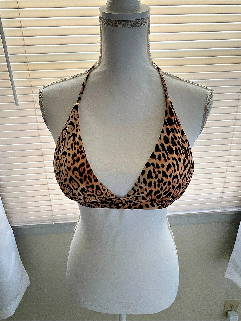 Leopard Print Bikini Top Like New